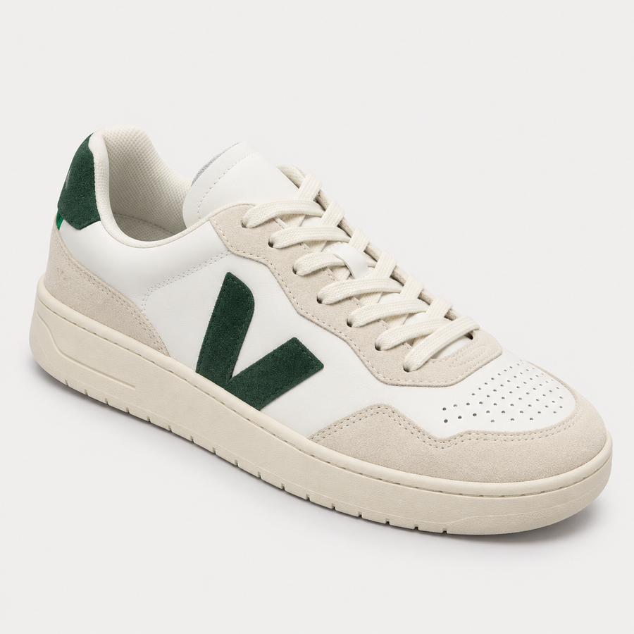Cream Sneaker, Green Accent