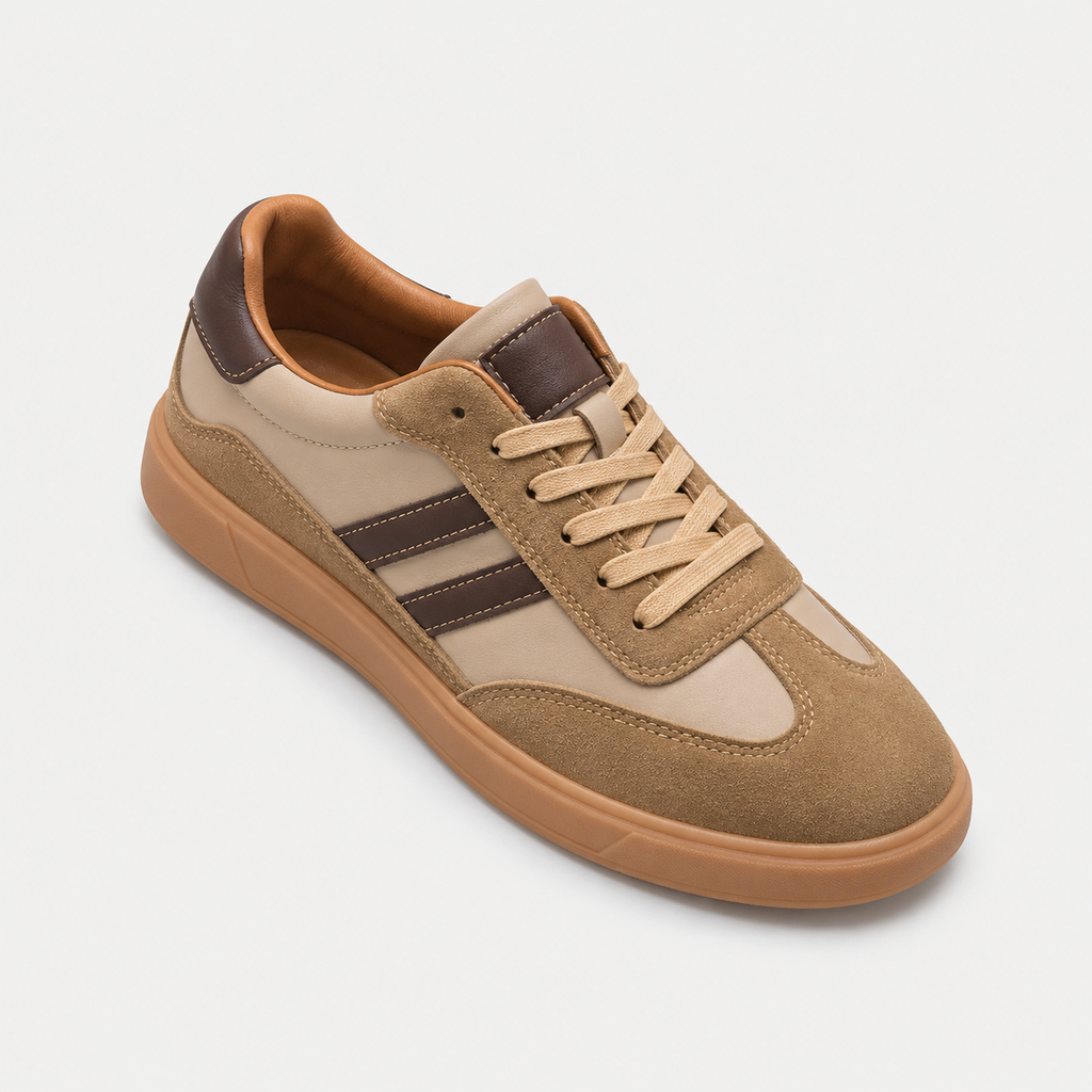 Tan Suede Retro Sneaker